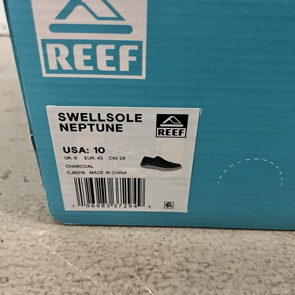 Reef Men's Swellsole Neptune Charcoal‎ Slip-On Comfort Shoes Size 10 Lightweight